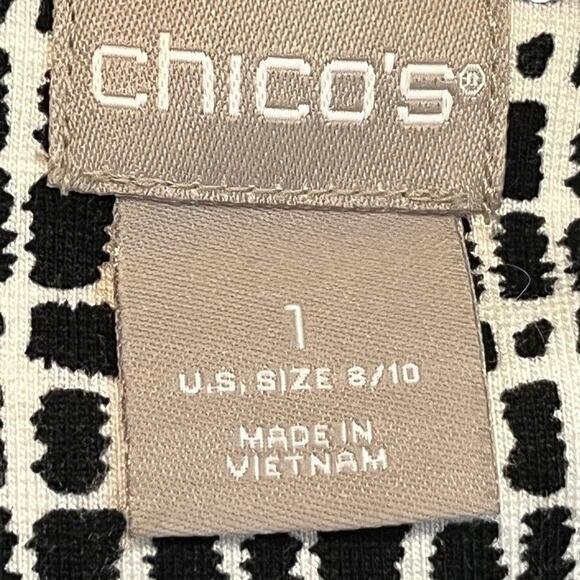 Chicos Womens Black White Lace Applique Ponte Knit Stretch Blazer Jacket 1 8 10 - Picture 16 of 16